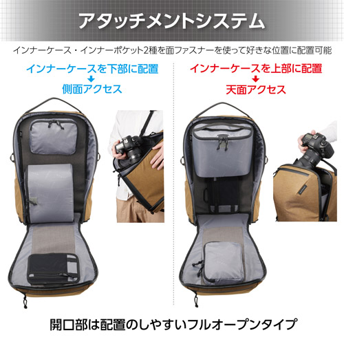 LUXXe（ラグゼ） グリッド ジップバックパック L カメラバッグ コヨーテ