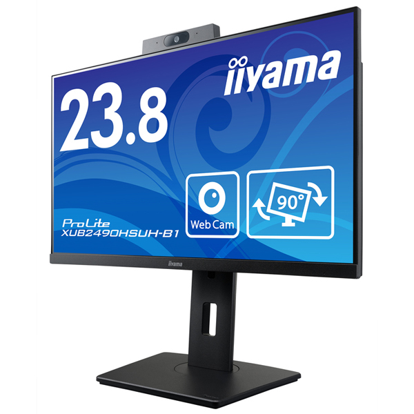 液晶ディスプレイ 23.8型/1920×1080/HDMI、DisplayPort/IPS方式パネル（ノングレア）/ HDMI × 1、DisplayPort × 1/昇降/スウィーベル/縦回転/角度調整/カメラ搭載