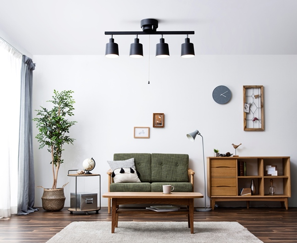 4灯シーリングライト ストレートタイプ ストレート ブラック