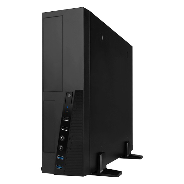 300W 80PLUS BRONZE電源搭載 MicroATX＆ITX用 スリムタワーケース ブラックカラーモデル