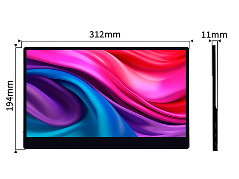 タッチパネル対応モバイルモニター 13.3型/3840×2160/HDMI、USB-C×1/ブラック/スピーカー有/2年保証