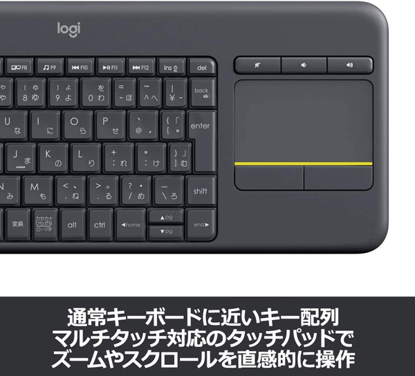 ワイヤレスタッチキーボード K400 PLUS ブラック