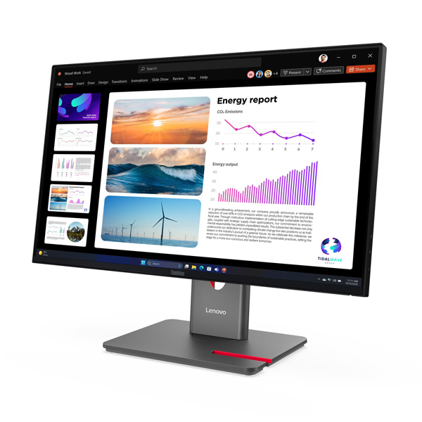 ThinkVision P24Q-40 (23.8型ワイド液晶ディスプレイ/2560×1440/DP、HDMI/ブラック/スピーカー：なし/3年間フル保証/広視野角IPSパネル採用)