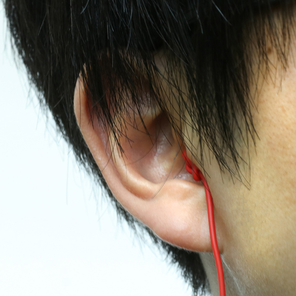 ハンズフリー通話対応 シリコン製寝転びイヤホン 青