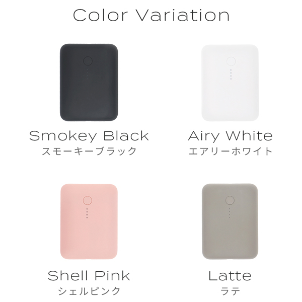 MOTTERU 国内最小最軽量 モバイルバッテリー 大容量10000mAh スマホ約3回分充電 シェルピンク 製品サイズ約78(W)×25(D)×58(H)mm