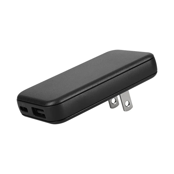 AC充電器/USB充電器/PD20W/窒化ガリウム/2ポート/Type-C/Type-A/コンパクト/PD対応ノートパソコン、iPad、iPhone、iPod、モバイルバッテリー、スマートフォン/ブラック