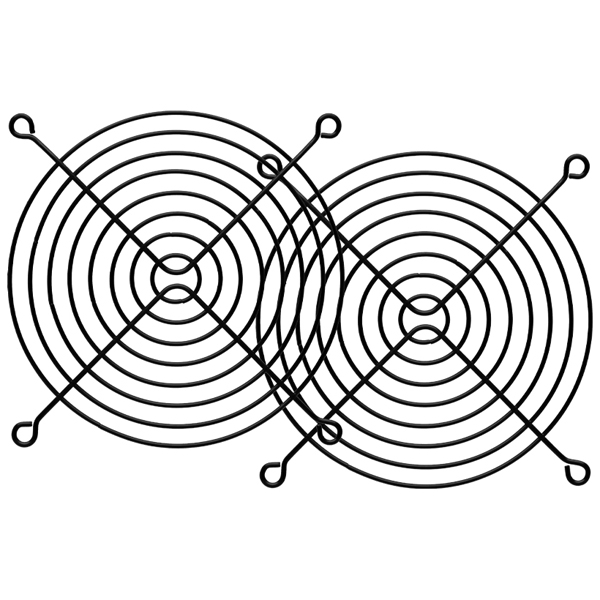 12cm角ファン用ファンガード 2個入り 製品サイズ約114(W)×5.5(D)×114(H)mm