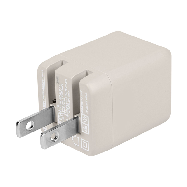 AC充電器/USB充電器/PD20W/2ポート/Type-C/Type-A/PSE適合/PD対応iPad、iPhone、iPod、スマートフォン、タブレットPC、Wi-Fiルーター、加熱式たばこ等/ミストグレー