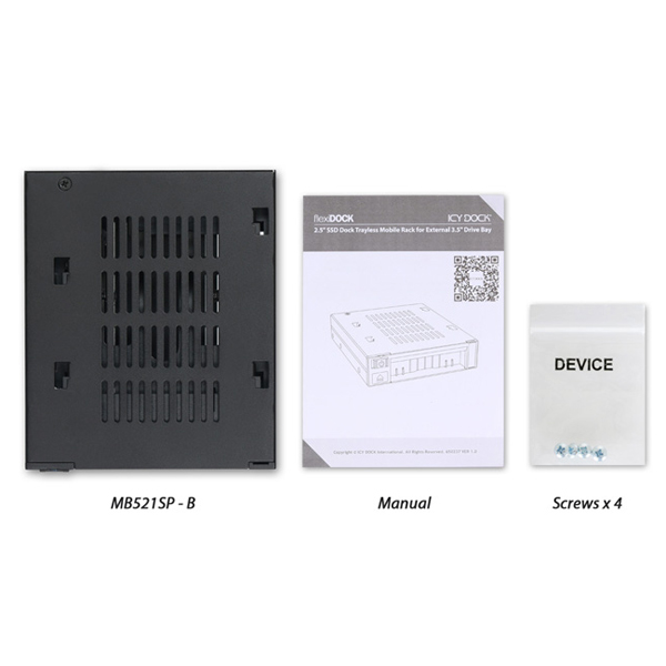 ICYDOCK　1x2.5インチHDD / SSD搭載用リムーバブルケース　3.5インチサイズ　トレイレスモデル