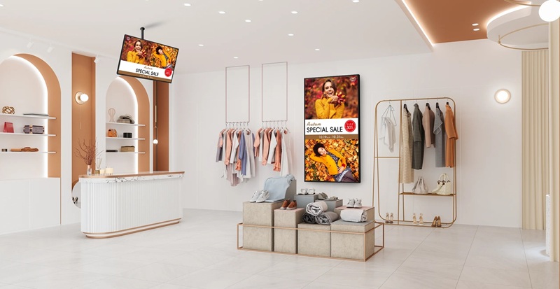 43V型インフォメーションディスプレイ/3840×2160/HDMI、USB Type-C/黒/スピーカー有/350cd/m2/16時間/メディアプレーヤー/無償オンサイト3年保証/ベーシックモデル