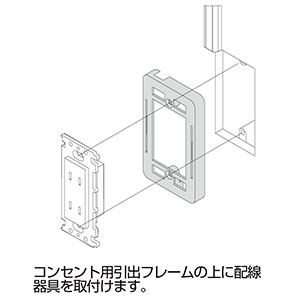 コンセント用引出フレーム 2個用 ブラウン