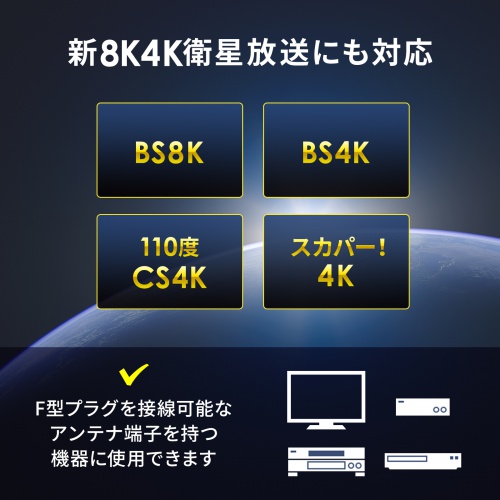 アンテナケーブル ごく細 S2.5C-FB 片側L字 2m