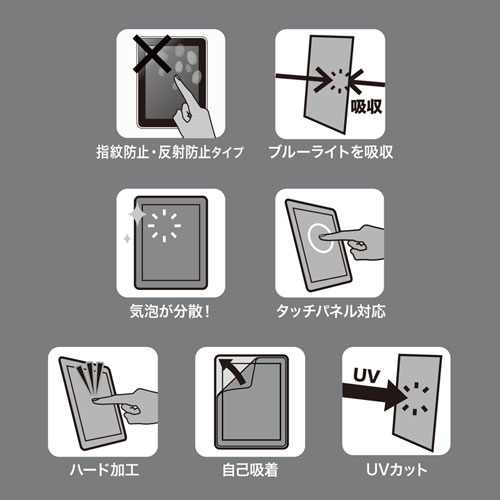 Microsoft Surface Pro 7+/7用ブルーライトカット液晶保護指紋反射防止フィルム
