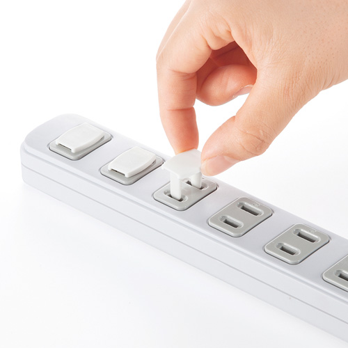 コンセント安全キャップ（2P用・100個入・ホワイト）