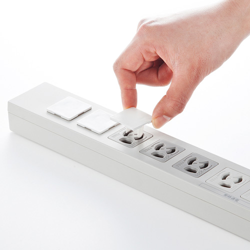 コンセント安全キャップ 抜け止め用（3P用・100個入・ホワイト）