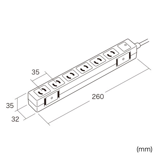 雷ガードタップ（2P・6個口・5m）