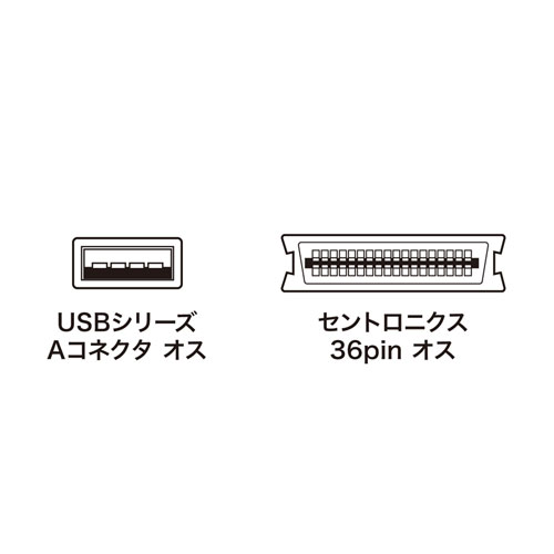 USBプリンタコンバータケーブル（IEEE1284-USB変換・5m）