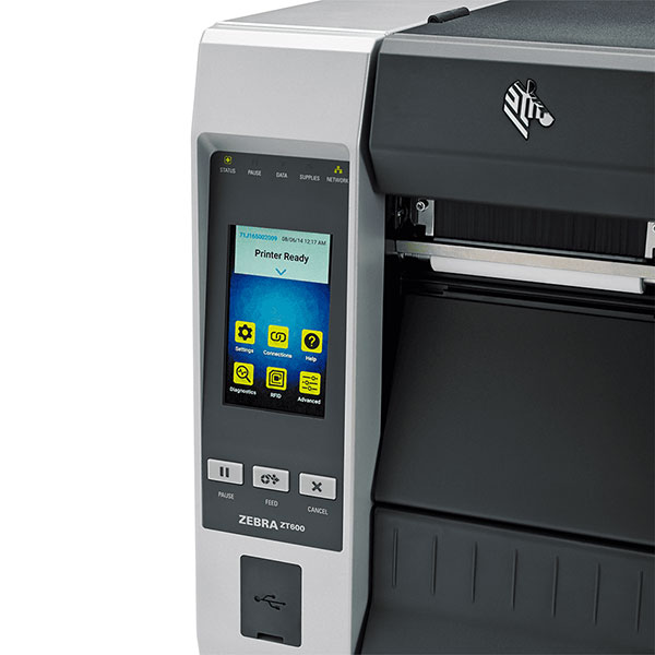 デスクトッププリンタ Zebra ZT610 熱転写式 300dpi 4インチ USB RS232C Ethernet Bluetooth USBHost ラベル印刷 オートカッター付き