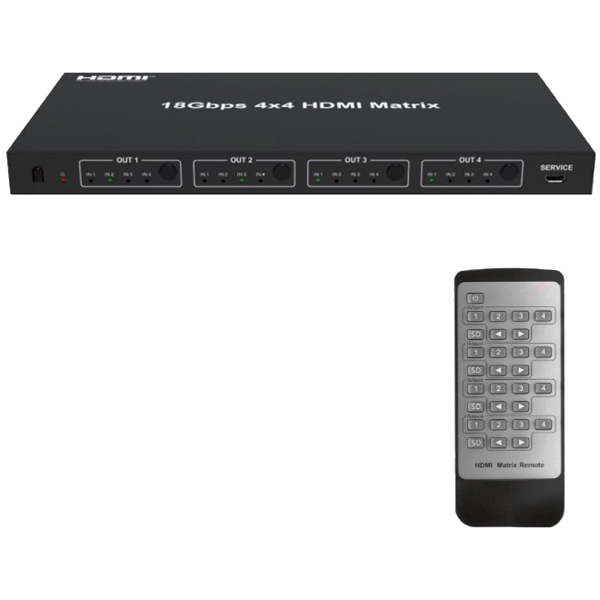 4K HDR対応HDMI 4入力4出力4切替マトリクス器