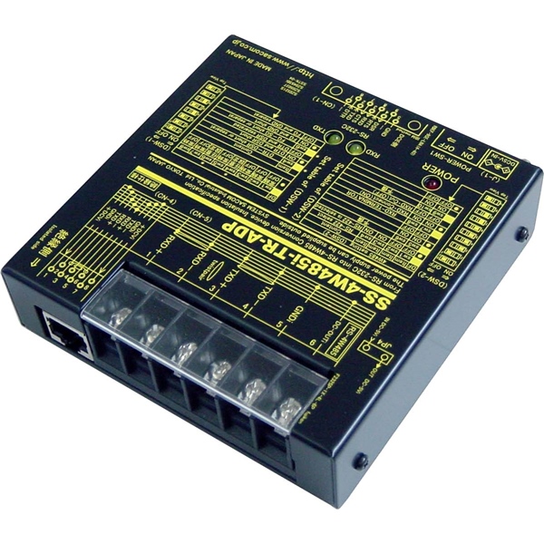 RS232C⇔4線式RS485変換器 （ACアダプタ仕様）【絶縁タイプ】【作業性の高いM4ネジ端子台】 Dsub9P(メス/インチ）⇔端子台6P（M4ネジ）/RJ45