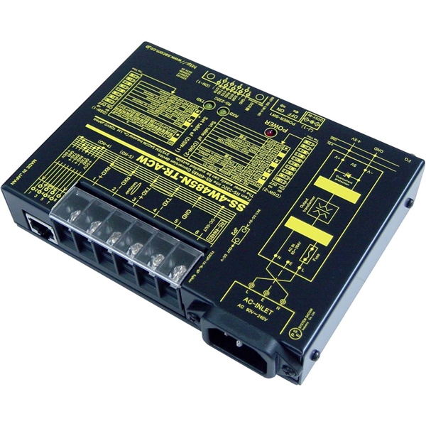 RS232C⇔4線式RS485変換器 （AC90～240V仕様）【作業性の高いM4ネジ端子台】 Dsub9P(メス/インチ）⇔端子台6P（M4ネジ）/RJ45