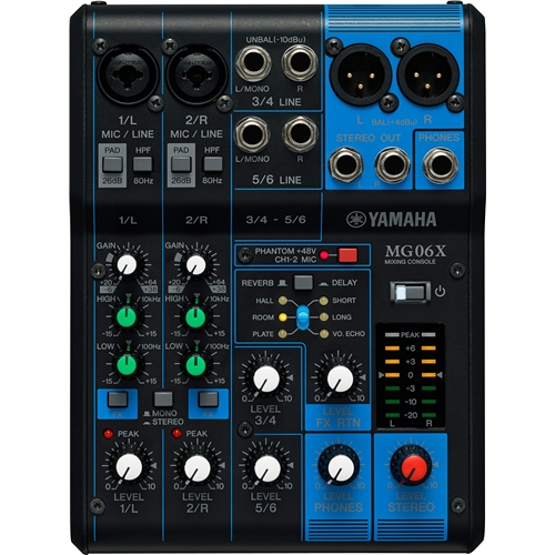 6チャンネルミキシングコンソール SPXデジタルエフェクト6種搭載