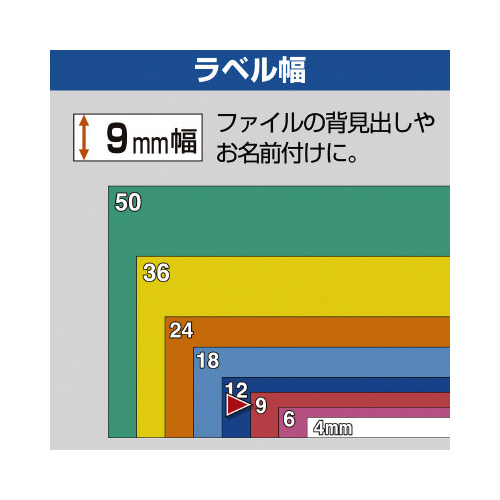 テプラ　ＰＲＯテープ　エコ透明９ｍｍ黒文字　１０個