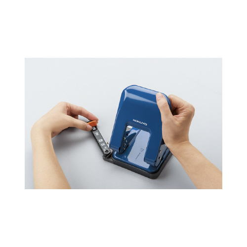 ２穴パンチ　ラクアケ　３７枚穿孔　ブルー