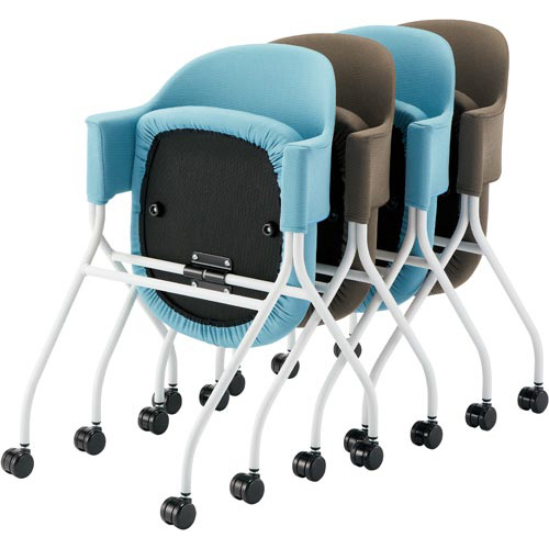 フランチェアクロスタイプ白脚背座グリーン２脚セット