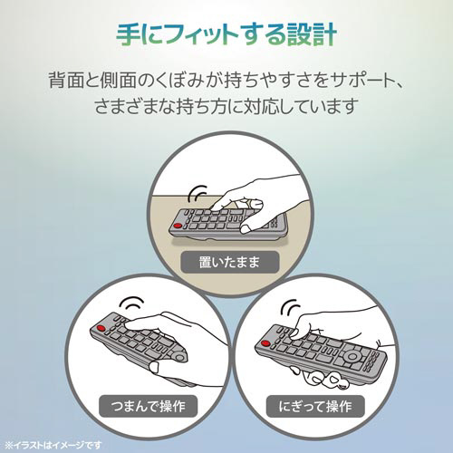 ＴＶリモコン　１２メーカー対応　Ｍ　ブラック