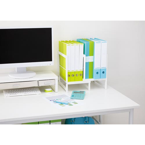 Ｋａｔａｚｕｋスライド本棚　幅２１５－３６０　白