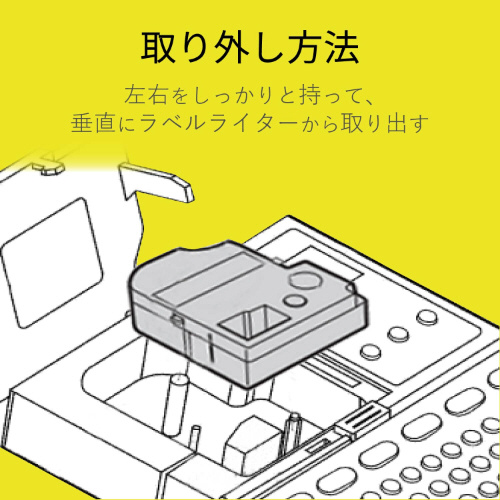 テプラＰＲＯ互換テープ　黄　１２ｍｍ　黒文字×１０
