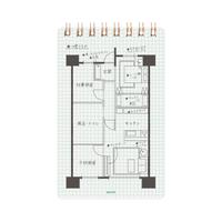 ダイヤメモ＜Ｍ＞　方眼罫　２．５ｍｍ　グリーン