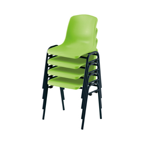 ＳＫ再生樹脂スタッキングチェアＬグリーン４脚セット