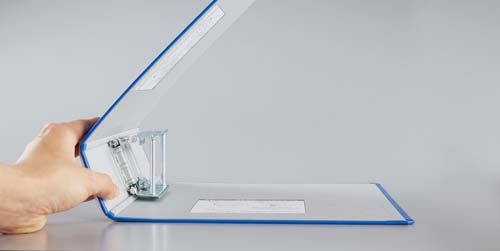 パイプ式Ｆエコノミー両開き青Ａ４縦背幅６５ｍｍ