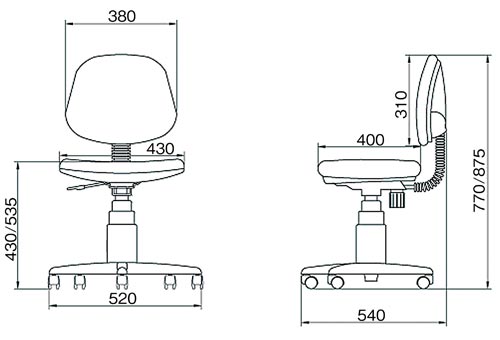 ＯＡチェアスタンダード　レザーグレー