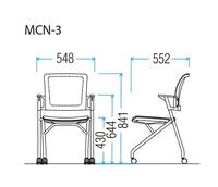 ミーティングチェア　ＭＣＮ－３　オレンジ　４脚