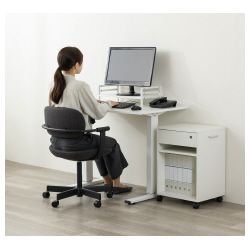 机上台　高さ調節付き　ホワイト