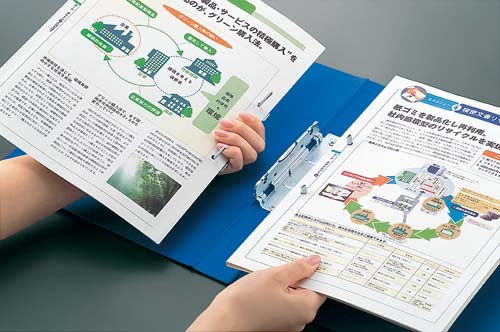 チューブファイルＭタイプ青Ａ４縦背幅４４ｍｍ４冊