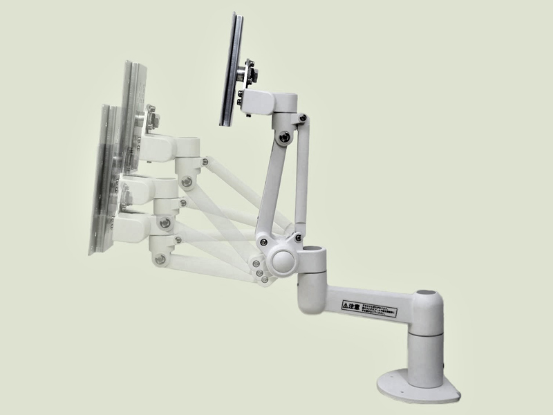 ハイブリットチルト機構4Kg対応 フル機能型ディスプレイアーム 本体ユニット（ライトグレー）