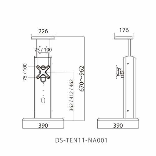 木製卓上デジタルサイネージスタンド 天使 TEN11 ディスプレイ取付金具付 ディスプレイ推奨サイズ 13型～32型