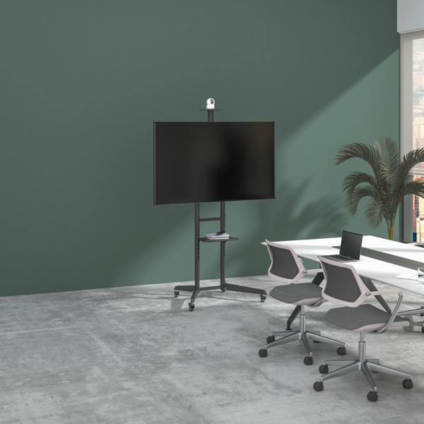 ディスプレイ・テレビスタンド キャスター付き 移動式 ～65型対応 4段階高さ調整可能 ケーブル収納 チルト 会議室/オフィス/業務用/店頭/展示会/教室/文教