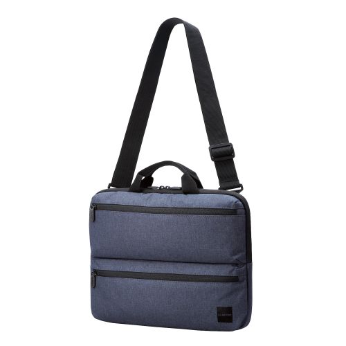 パソコンケース/リサイクル素材/横型/取っ手付き/ショルダーベルト付き/手提げ/撥水/14.0インチ/ネイビー