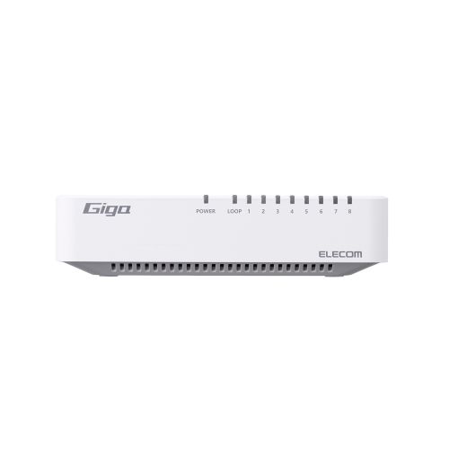 Giga対応スイッチングHub/8ポート/プラスチック筐体/電源外付モデル/ホワイト