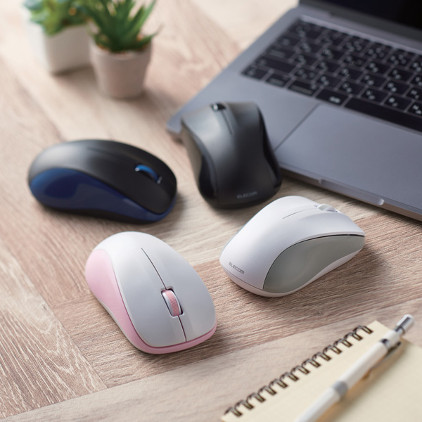 マウス/Bluetooth/IR LED/3ボタン/Mサイズ/抗菌/静音/ブラック