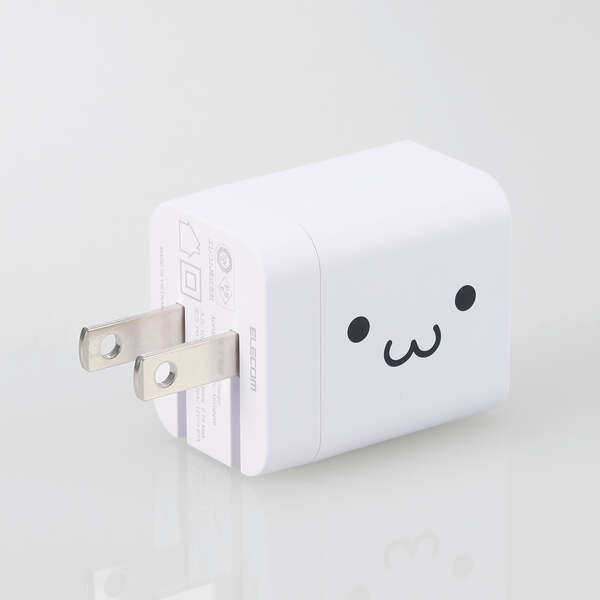 AC充電器/スマホ・タブレット用/USB Power Delivery/20W/USB-C1ポート/C-Cケーブル付属/1.5m/しろちゃん