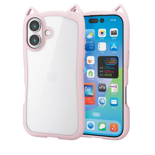 iPhone 17/ハイブリッドケース/フレームカラー/CAT/メタルステッカー付/サクラ