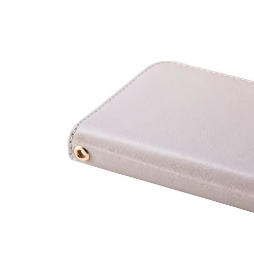 AQUOS R10/ソフトレザーケース/磁石付/耐衝撃/ハンドストラップ付/グレージュ