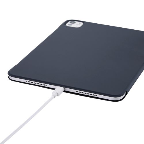 11インチiPad Pro(M4)/フラップケース/超薄型/ソフトレザー/マグネット装着/スリープ対応/ネイビー