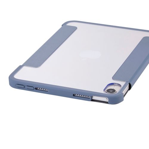 8.3インチiPad mini(A17 Pro)/フラップケース/薄型軽量/背面クリア/フレームカラー/ブルーグレー